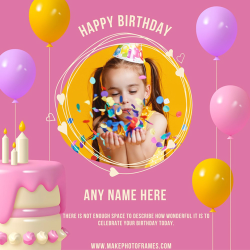 Creative Birthday Cake Photo Frame With Name And Photo Editing Online