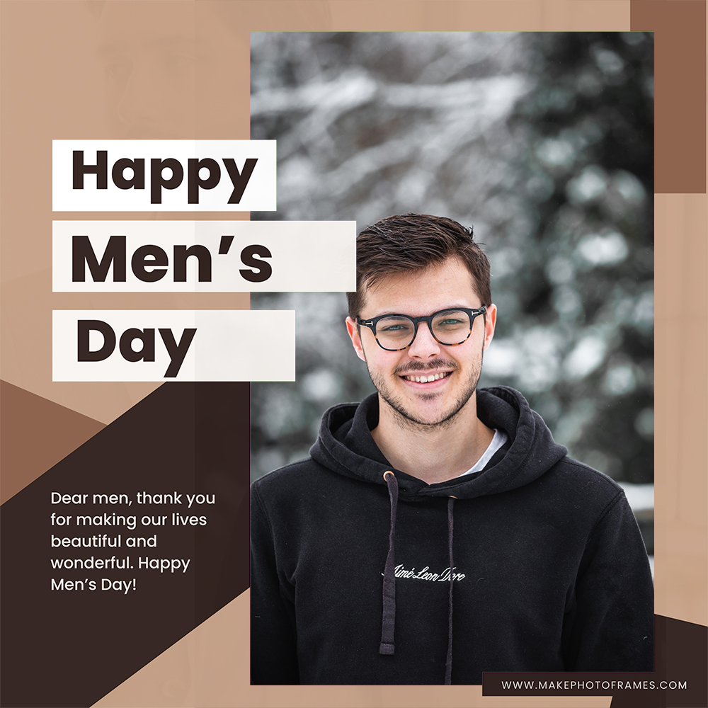 International Men's Day 2024 Greeting Card Add Photo Frame Online