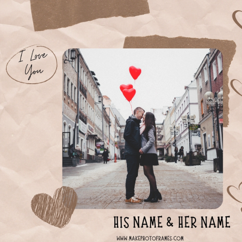 I Love You Dp Maker With Couple Name Frame