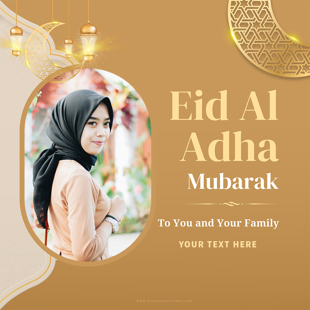 Eid Al Adha Mubarak Images 2024 Photo Frame With Name