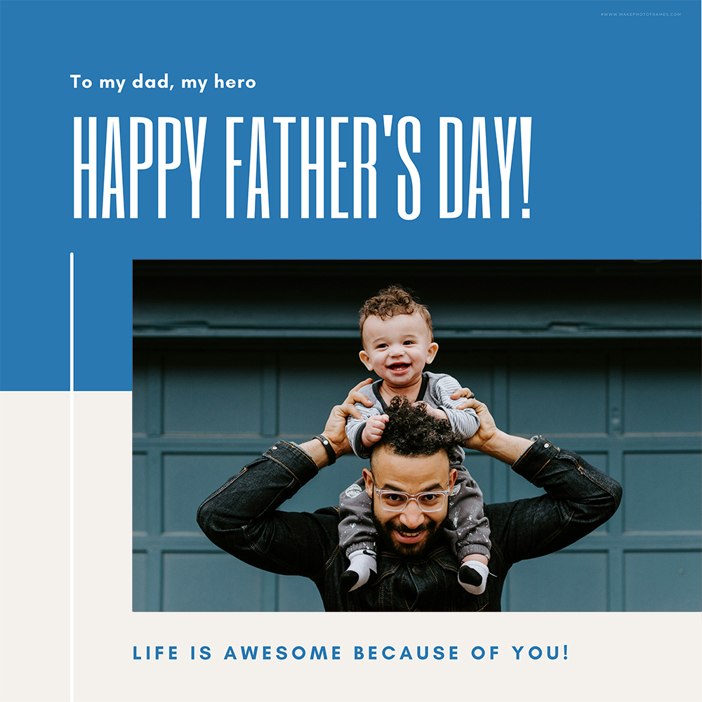 Happy Father's Day Photo Template Frame With Name