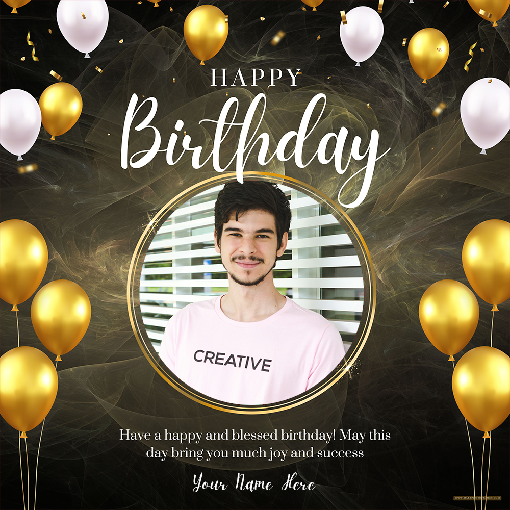 Free Birthday Photo Frame With Name And Picture Edit