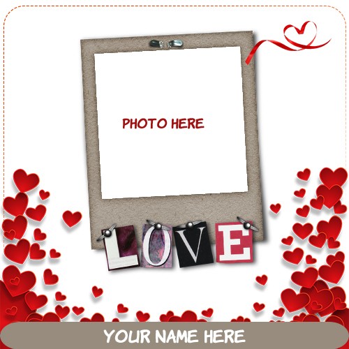small red love heart photo with name