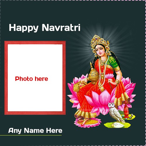 2024 Happy Navratri Photo Frame With Name