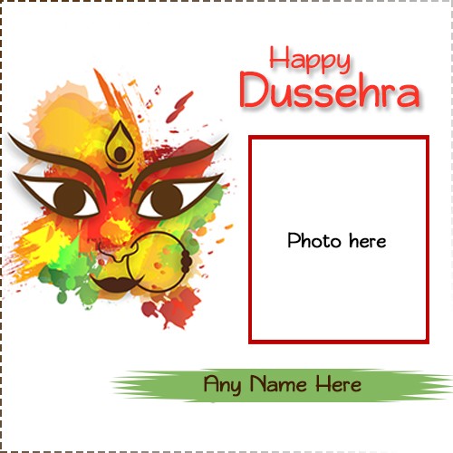 Dussehra 2024 Wishes Photo Frame With Name