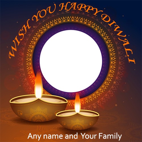 Happy Diwali Diya Photo Frames Online Editing
