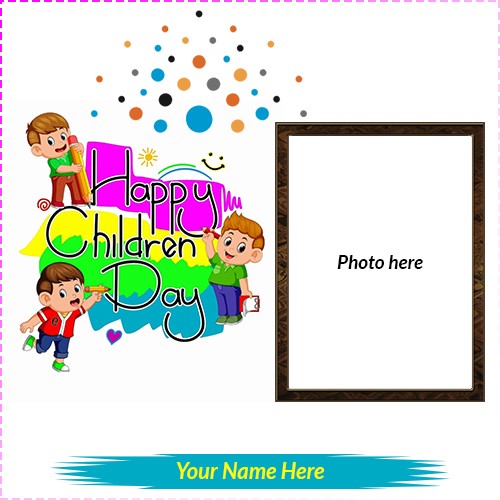 November 14 2024 Childrens Day Photo Frame With Name
