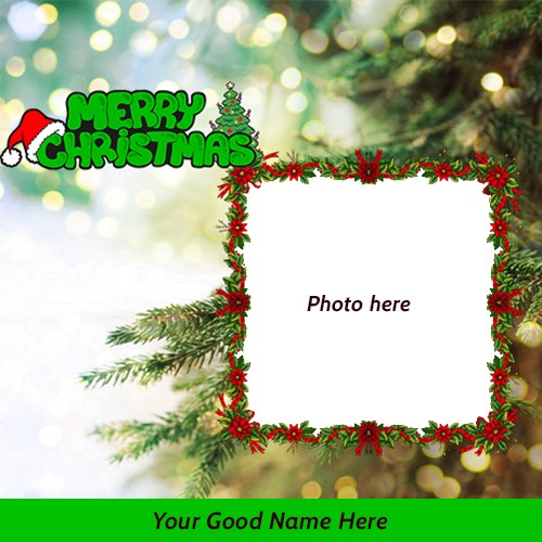 Merry Christmas Photo Frame 2024 With Own Name