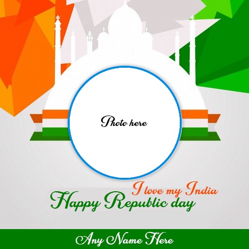 Write Name On I Love My India Republic Day 2024 Photo
