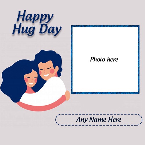Hug Day 2024 With Name And Photo Edit for Whatsapp DP