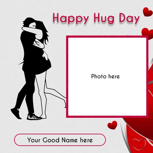 Hug Day 2024 Photo Frame Images With Name