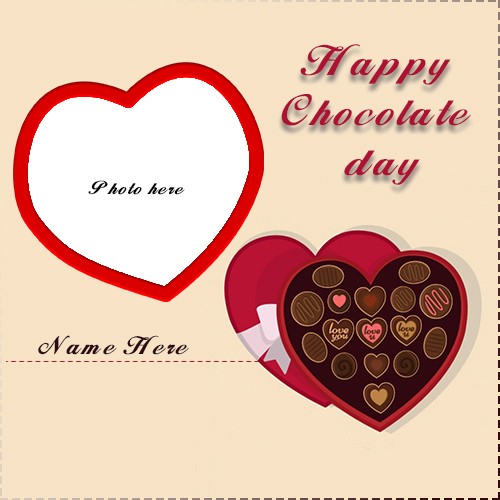 Happy Chocolate Day 2024 Photo Frame With Name
