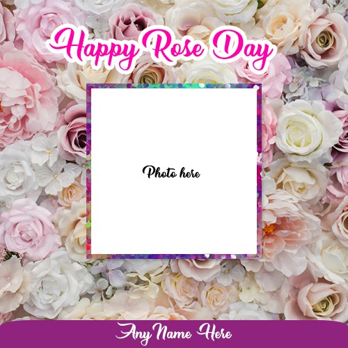 Happy Rose Day 2024 Photo Frame With Name