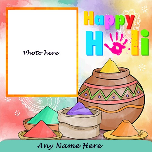 Happy Holi 2024 Card With Name And Photo