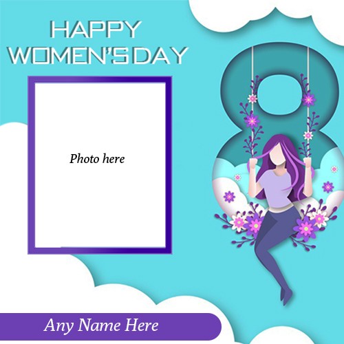 Happy Womens Day 2024 Photo Frame With Name