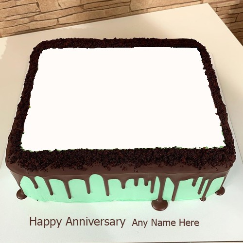 Write Name On Anniversary Chocolate Cake With Photo