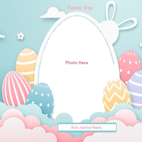 Happy Easter Day 2024 Photos Frame With Name