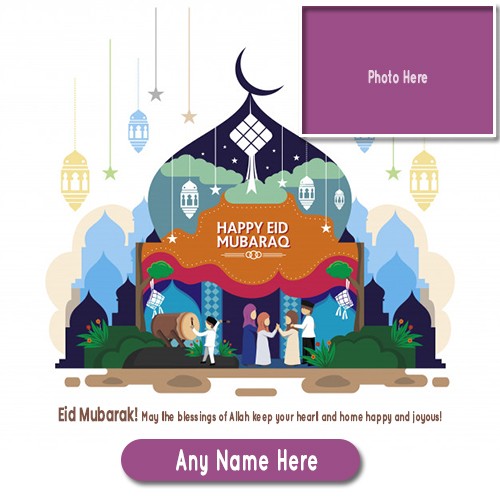 Happy Eid Mubarak 2024 Card Photo With Name Edit