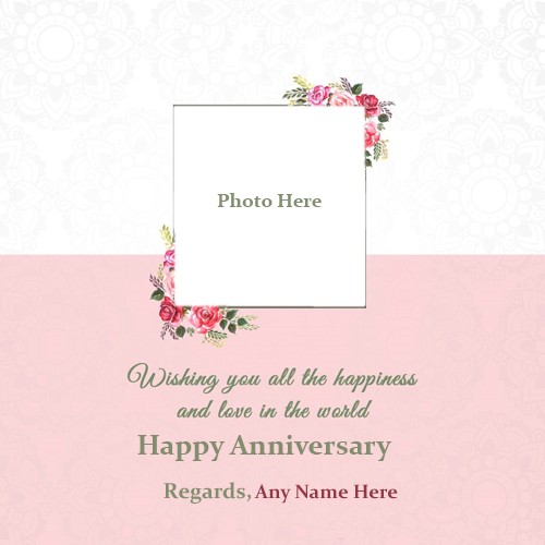 Anniversary Card With Name And Photo