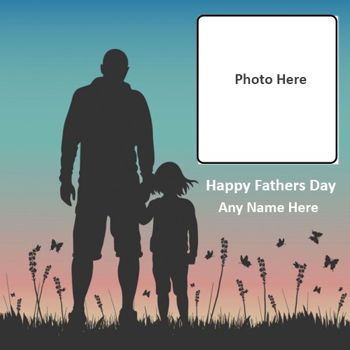 Happy Fathers Day 2024 Photo Frame With Name