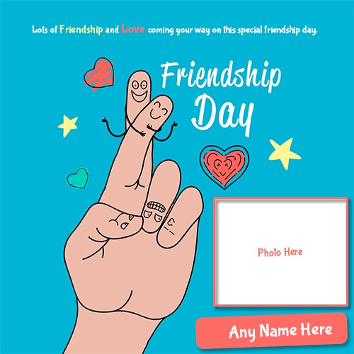 Happy Friendship Day 2024 Wishes cards Photo Frames with name