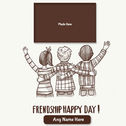 Happy Friendship Day 2024 Wishes images Frames with Name