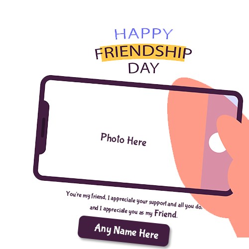 Happy Friendship Day 2024 Photo Frames with Name