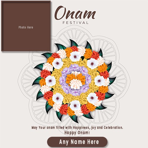 Onam 2024 Festival Wishes Cards Photo Frames With Name