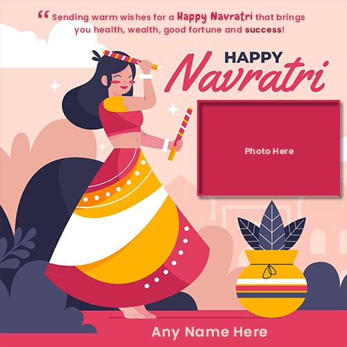 Happy Navratri 2024 Photo Frames With Name