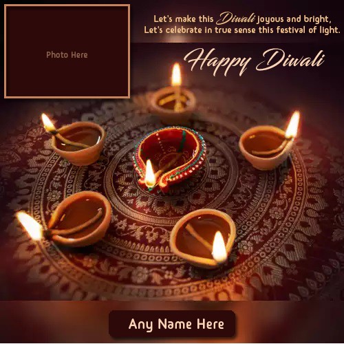 Happy Deepawali/Diwali Greeting Card 2024 Photo With Name
