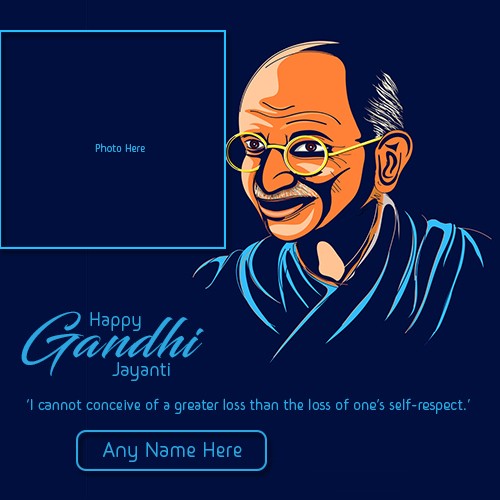 Gandhiji Birthday Photo Frame With Name