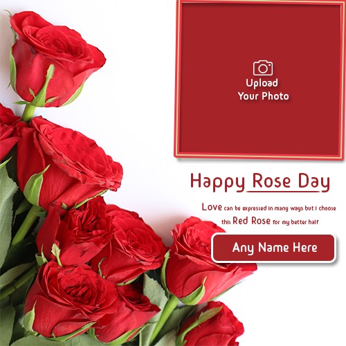 Red Rose Good Morning Photo Frame With Name