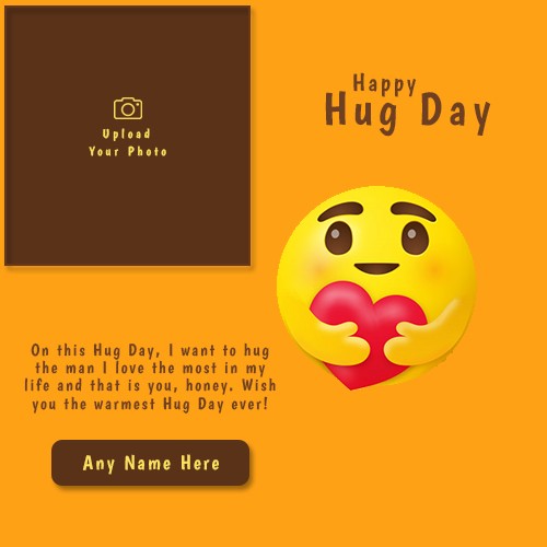 Happy Hug Day Love Photo With Name Editor
