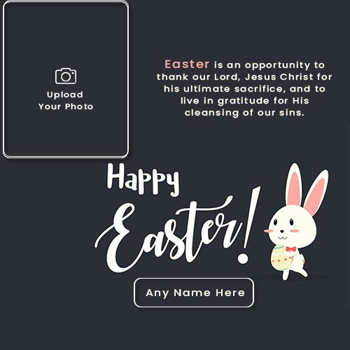 Happy Easter Monday 2024 Frame With Name And Photo