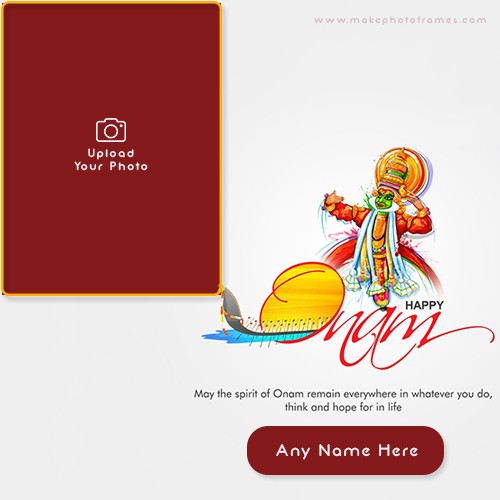 Happy Onam Festival Wishes 2024 Card With Name And Photo