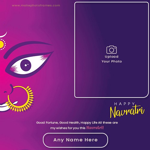 Navratri 2024 Card With Name And Photo Editor Online Free
