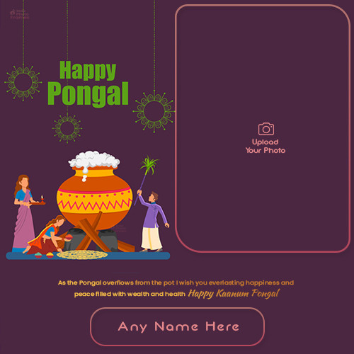 Happy Kaanum Pongal 2024 Images With Name And Photo Editor