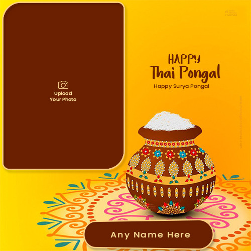 Happy Thai Pongal And Surya Pongal 2024 Card With Name And Photo Editor