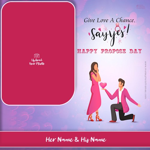 Happy Propose Day 2024 Photo Frame Download With Name