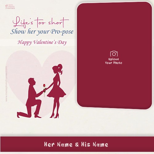 Happy Propose Day 2024 My Love Photo Frame With Name