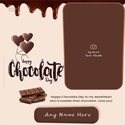 Valentine Chocolate Day 2024 Photo Frame With Name