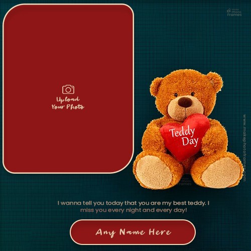 Teddy Day 2024 Online Photo Frame With Name Editing Online