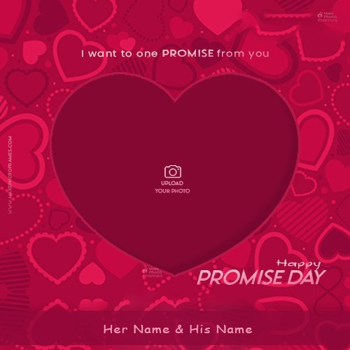 Happy Promise Day 2024 I Love You Photo Frame With Name