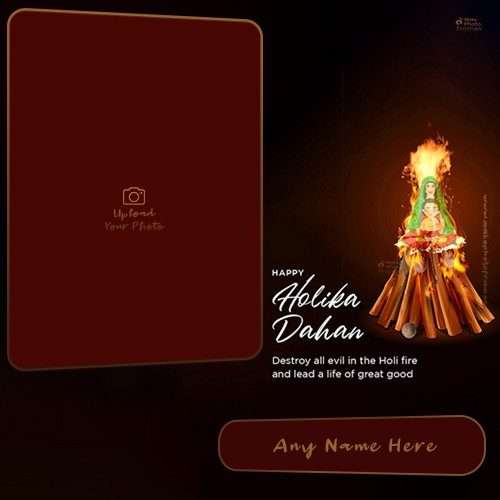 Create Name On Holika Dahan 2024 Quotes With Photo In English