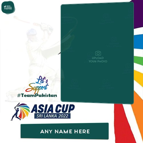 Pakistan Team Asia Cup Photo Frame With Name
