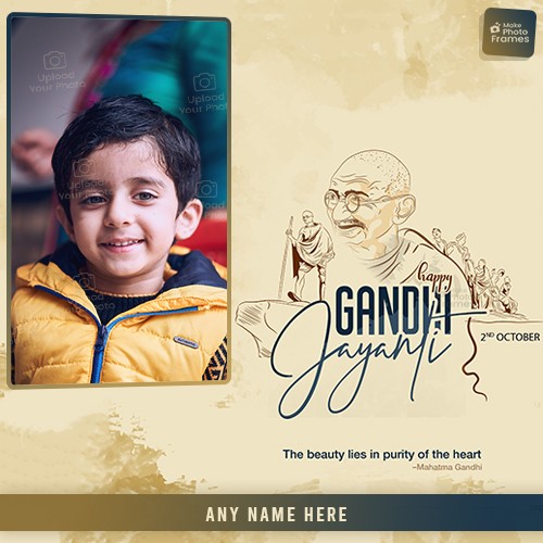 Gandhi Jayanti 2024 Greeting Card Photo With Name