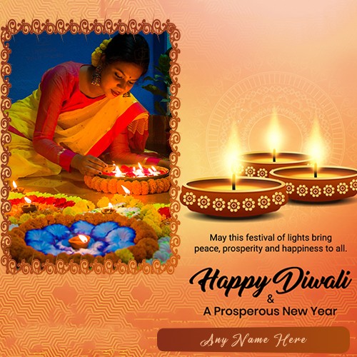 Happy Diwali And New Year Wishes Photo With Name