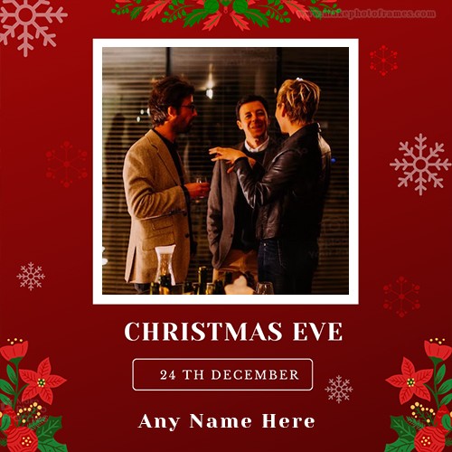 24 December Christmas Eve 2024 Photo Frame With Name