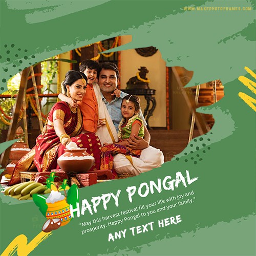 Make Happy Pongal 2024 Photo Frame With Name