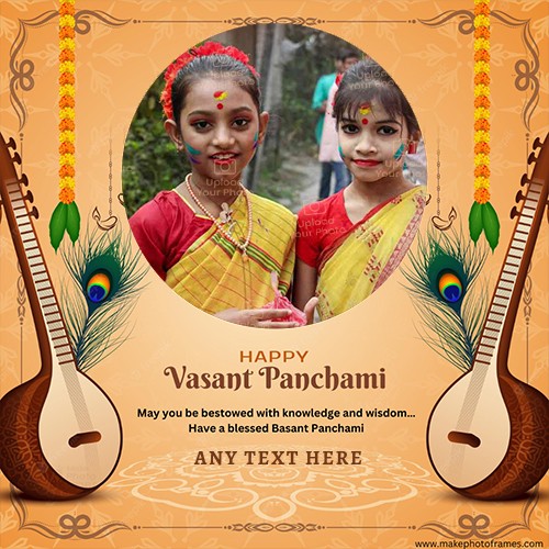 Happy Basant Panchami 2024 Card Photo With Name Edit